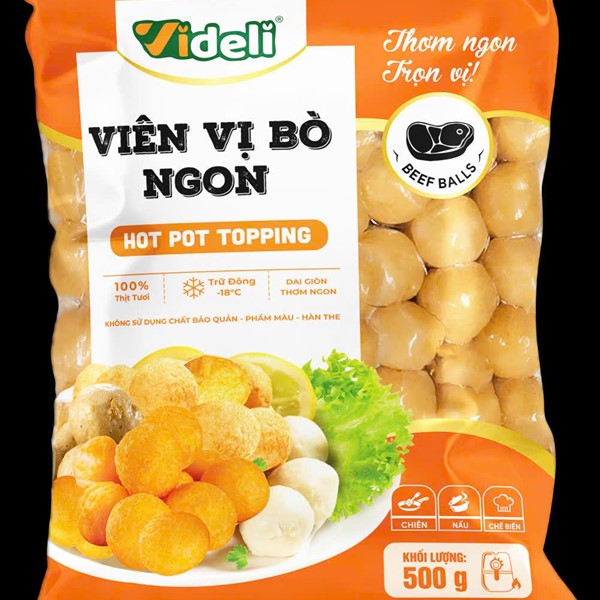 Viên vị bò ngon videli 500g
